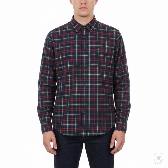 Brooks Brothers Mens Red & Navy Plaid Cotton Button-Up Casual Shirt Size L - Picture 8 of 8